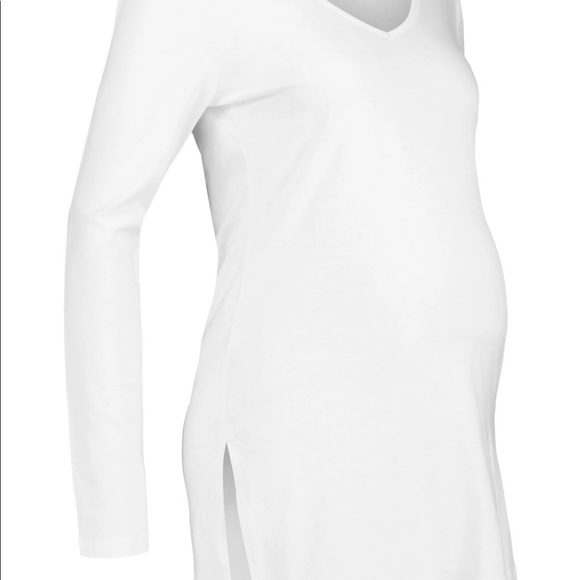 ❤️Maternity Long Sleeve Slit Side V Neck Tee - Picture 2 of 2